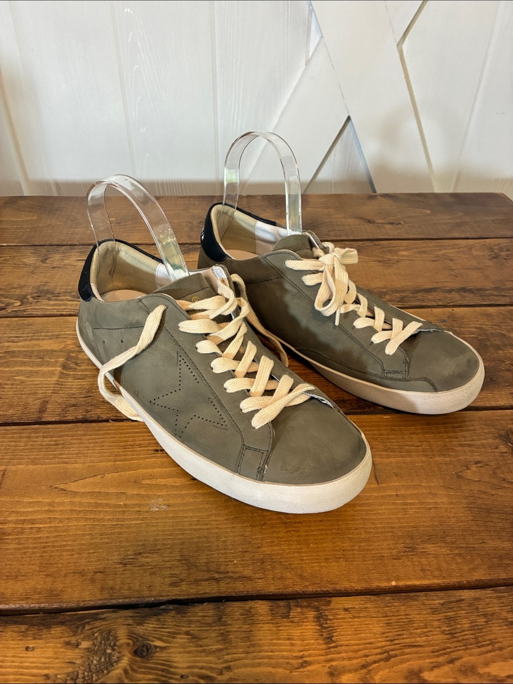 Golden Goose Super-Star Olive Green Suede Sneaker/ Size 43: Men's 10